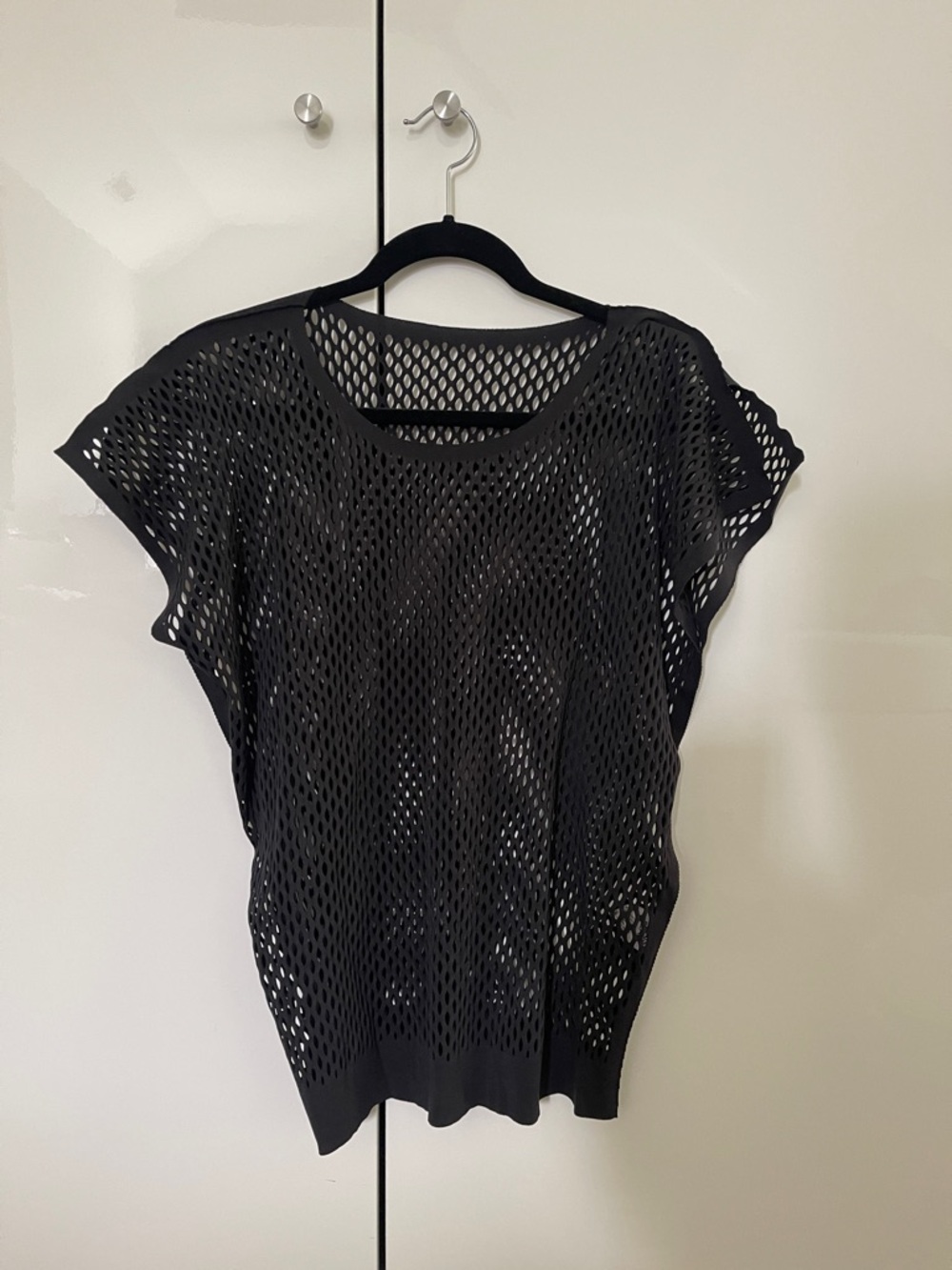 Pleats Please Issey Miyake Japan Black Mesh Knit Tunic Top Sz 3